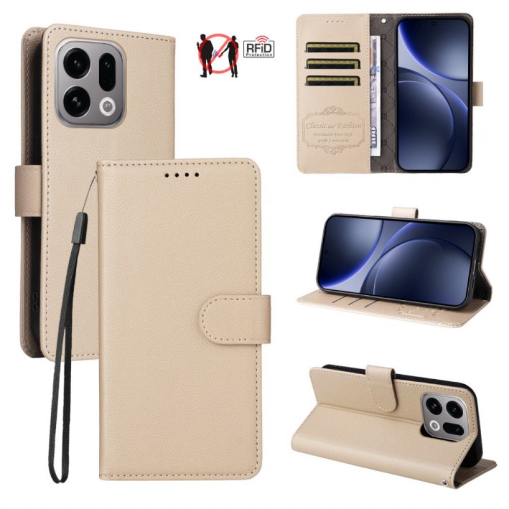 Folio-hoesje Oppo Find X9 5g Telefoonhoesje Rfid-bescherming