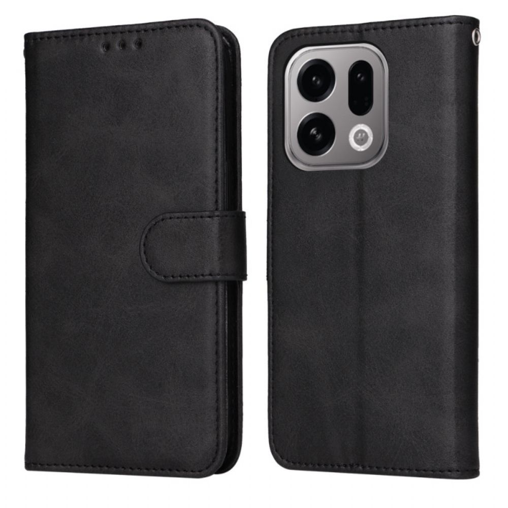 Leren Hoesje Oppo Find X9 5g Effen Bescherming Hoesje