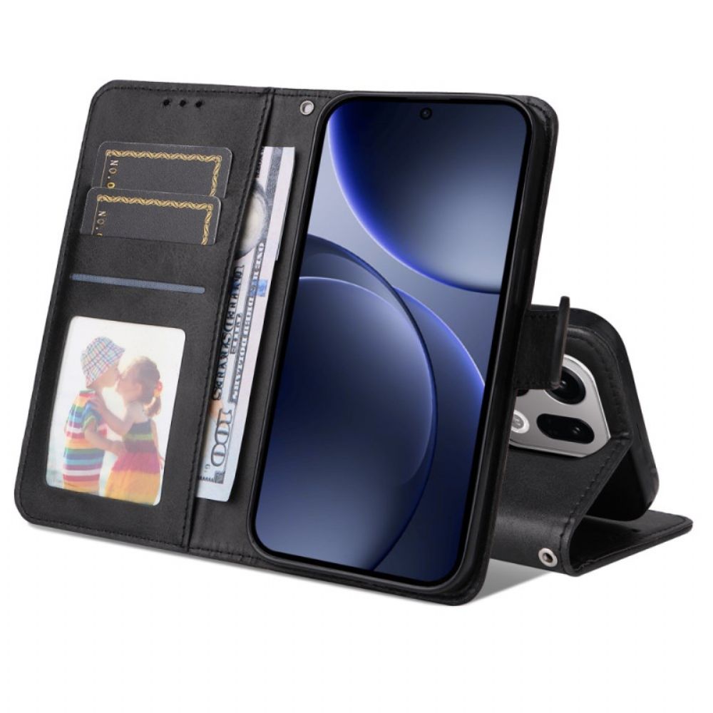 Leren Hoesje Oppo Find X9 5g Effen Bescherming Hoesje