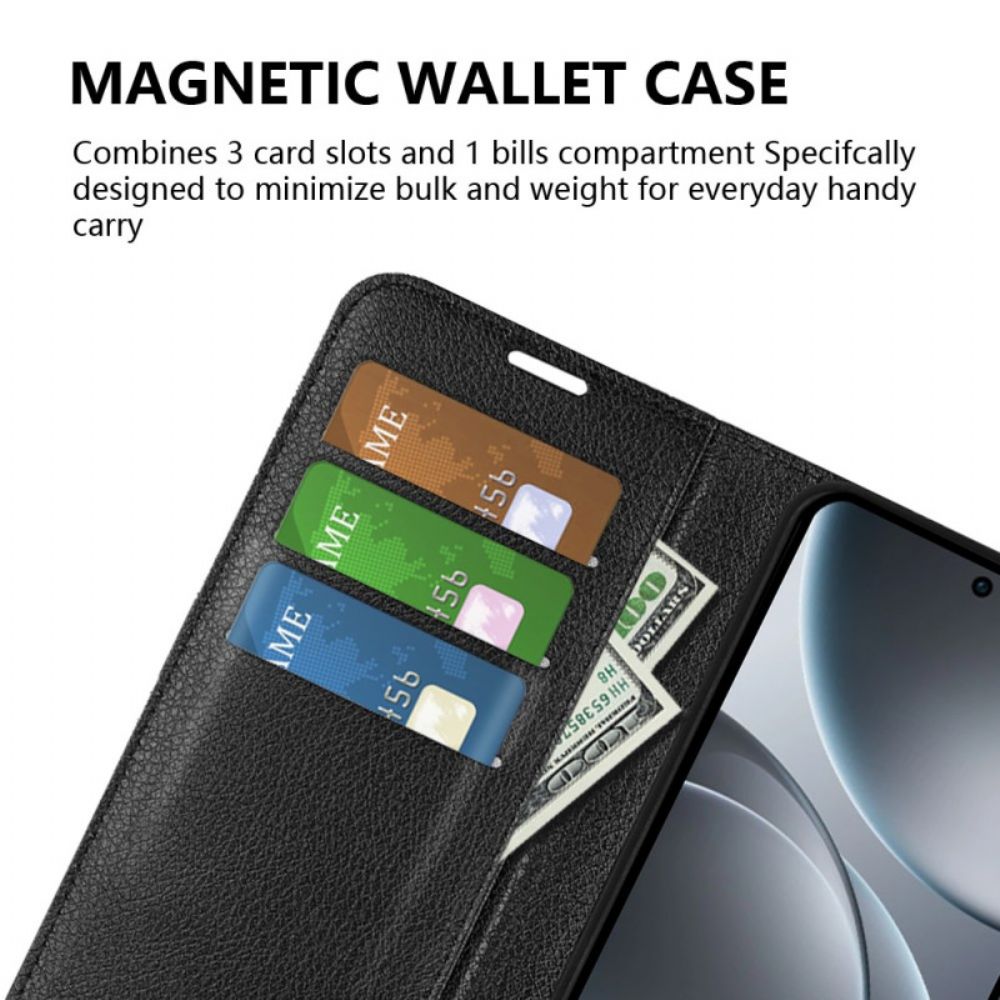 Leren Hoesje Oppo Find X9 5g Lychee Kunstleer Bescherming Hoesje