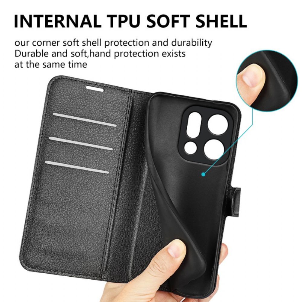 Leren Hoesje Oppo Find X9 5g Lychee Kunstleer Bescherming Hoesje