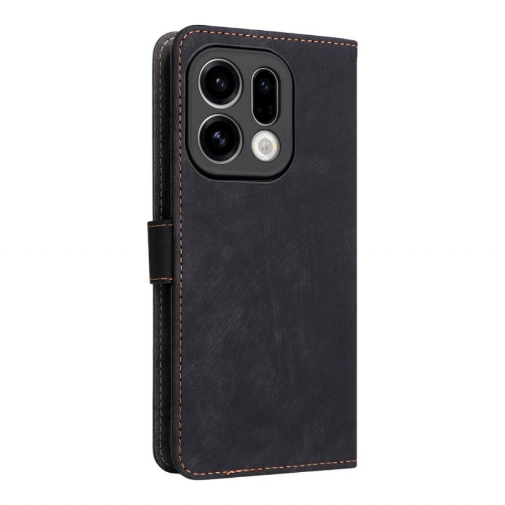 Leren Hoesje Oppo Find X9 5g Suède-effect Met Bandje Bescherming Hoesje