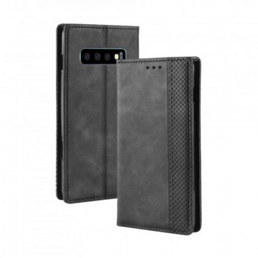 Bescherming Hoesje voor Samsung Galaxy S10 Folio-hoesje Vintage Gestileerd Leereffect