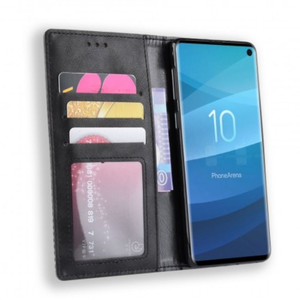 Bescherming Hoesje voor Samsung Galaxy S10 Folio-hoesje Vintage Gestileerd Leereffect
