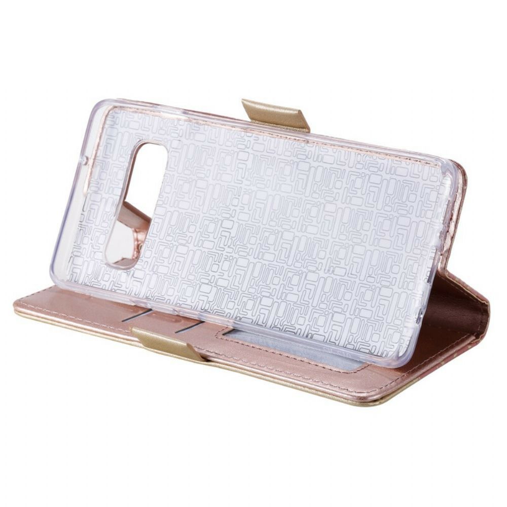 Folio-hoesje voor Samsung Galaxy S10 Met Ketting Portemonnee Met Veterband