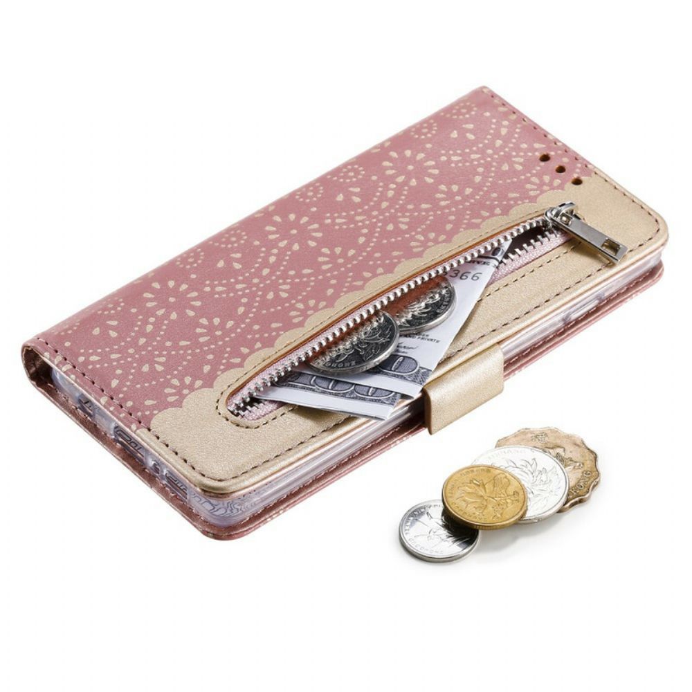 Folio-hoesje voor Samsung Galaxy S10 Met Ketting Portemonnee Met Veterband