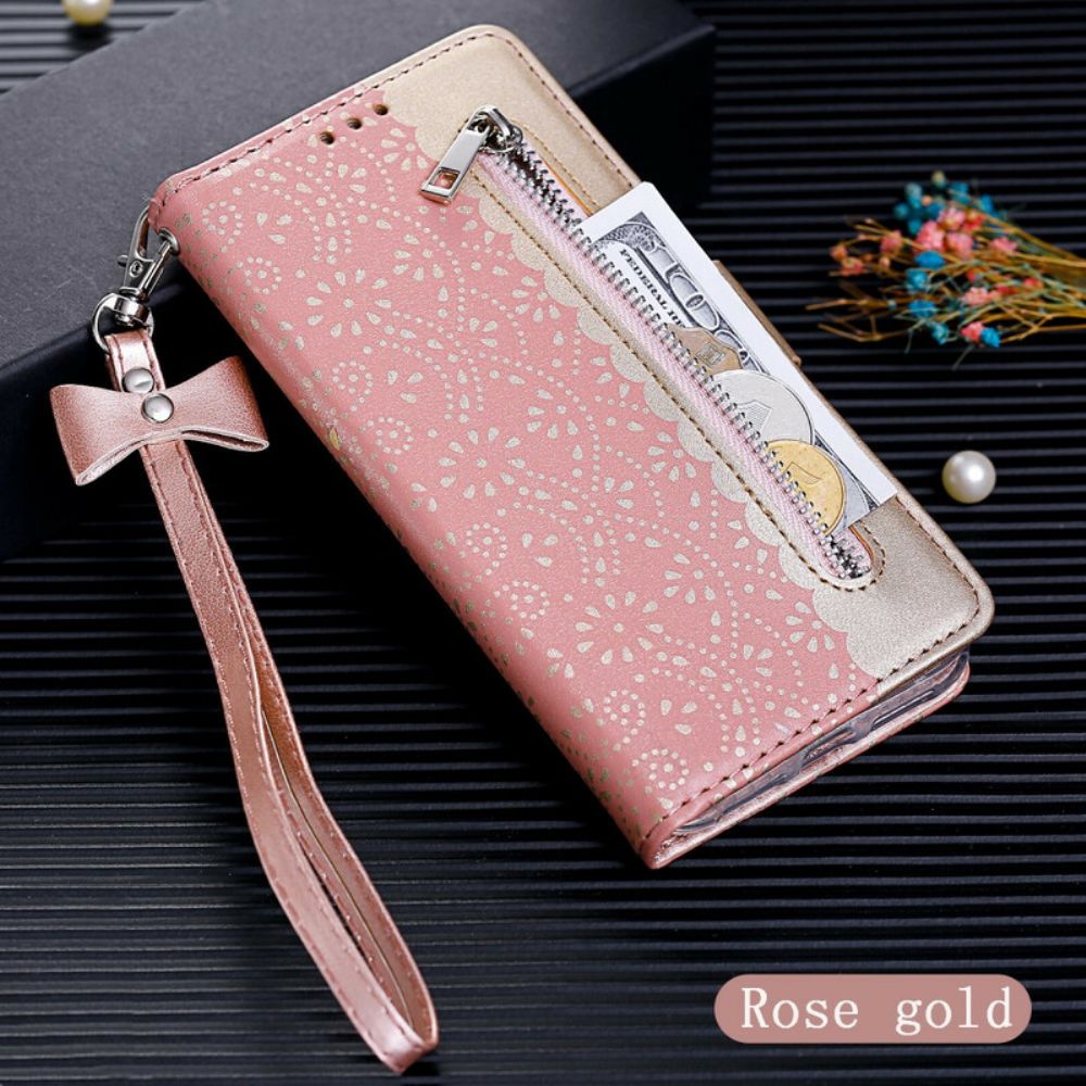 Folio-hoesje voor Samsung Galaxy S10 Met Ketting Portemonnee Met Veterband