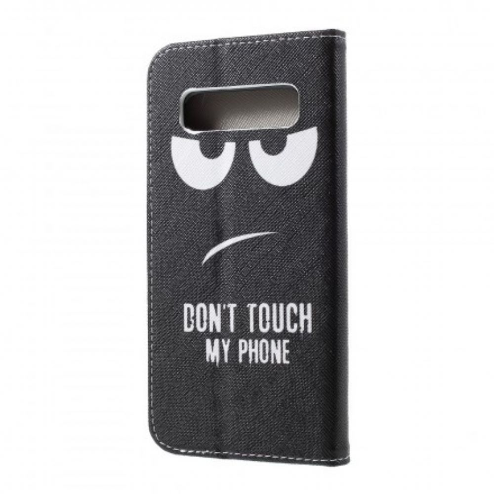 Folio-hoesje voor Samsung Galaxy S10 Raak Mijn Telefoon Niet Aan