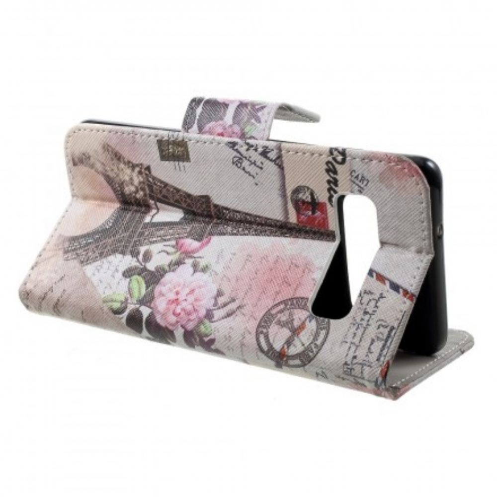 Folio-hoesje voor Samsung Galaxy S10 Retro Eiffeltoren
