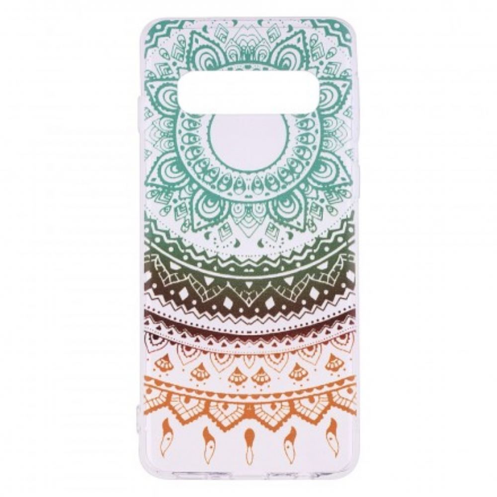 Hoesje voor Samsung Galaxy S10 Transparante Gekleurde Mandala