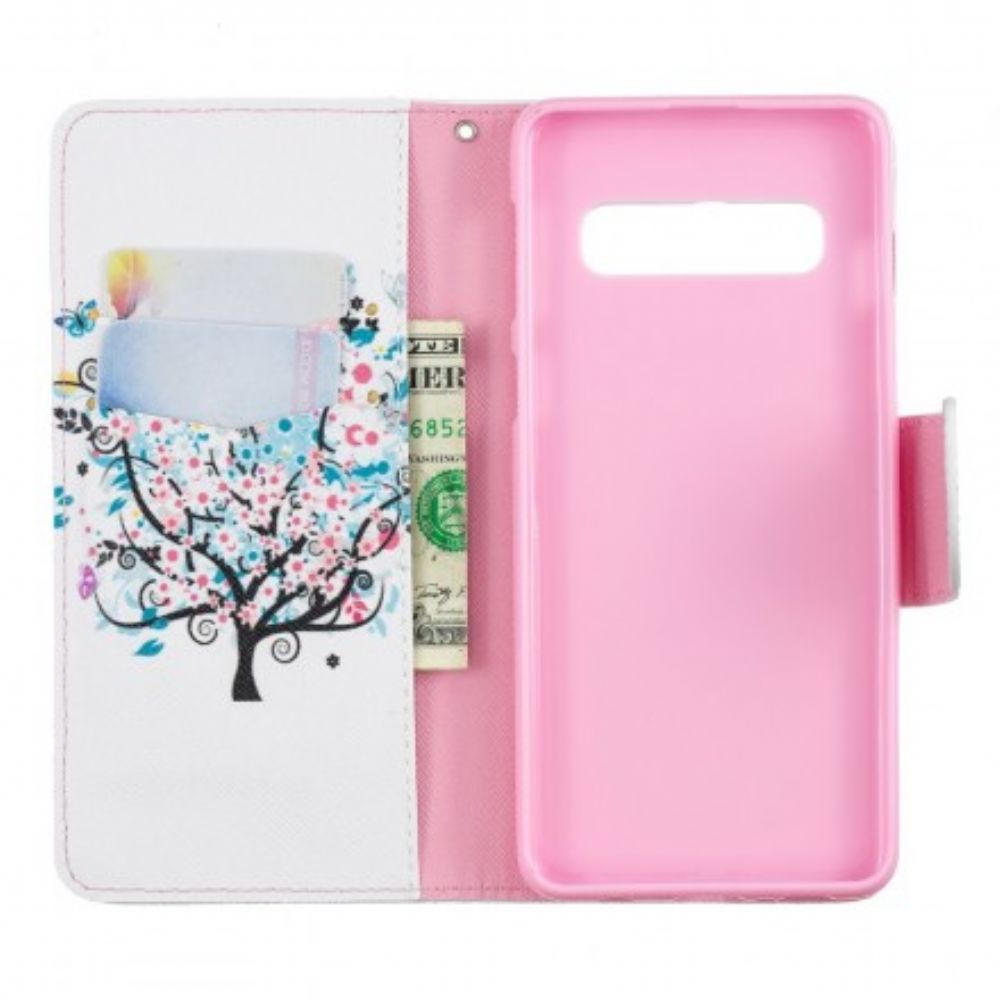 Leren Hoesje voor Samsung Galaxy S10 Bloemrijke Boom