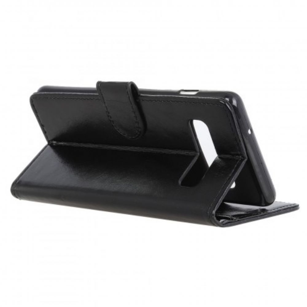 Leren Hoesje voor Samsung Galaxy S10 Glanzend Leereffect