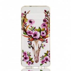 Telefoonhoesje voor Samsung Galaxy S10 Fluorescerende Eland Met Bloemen