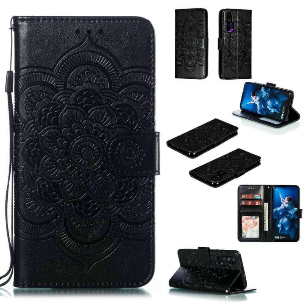 Leren Hoesje voor Honor 20 Pro Met Ketting Mandala Met Volledige Riem