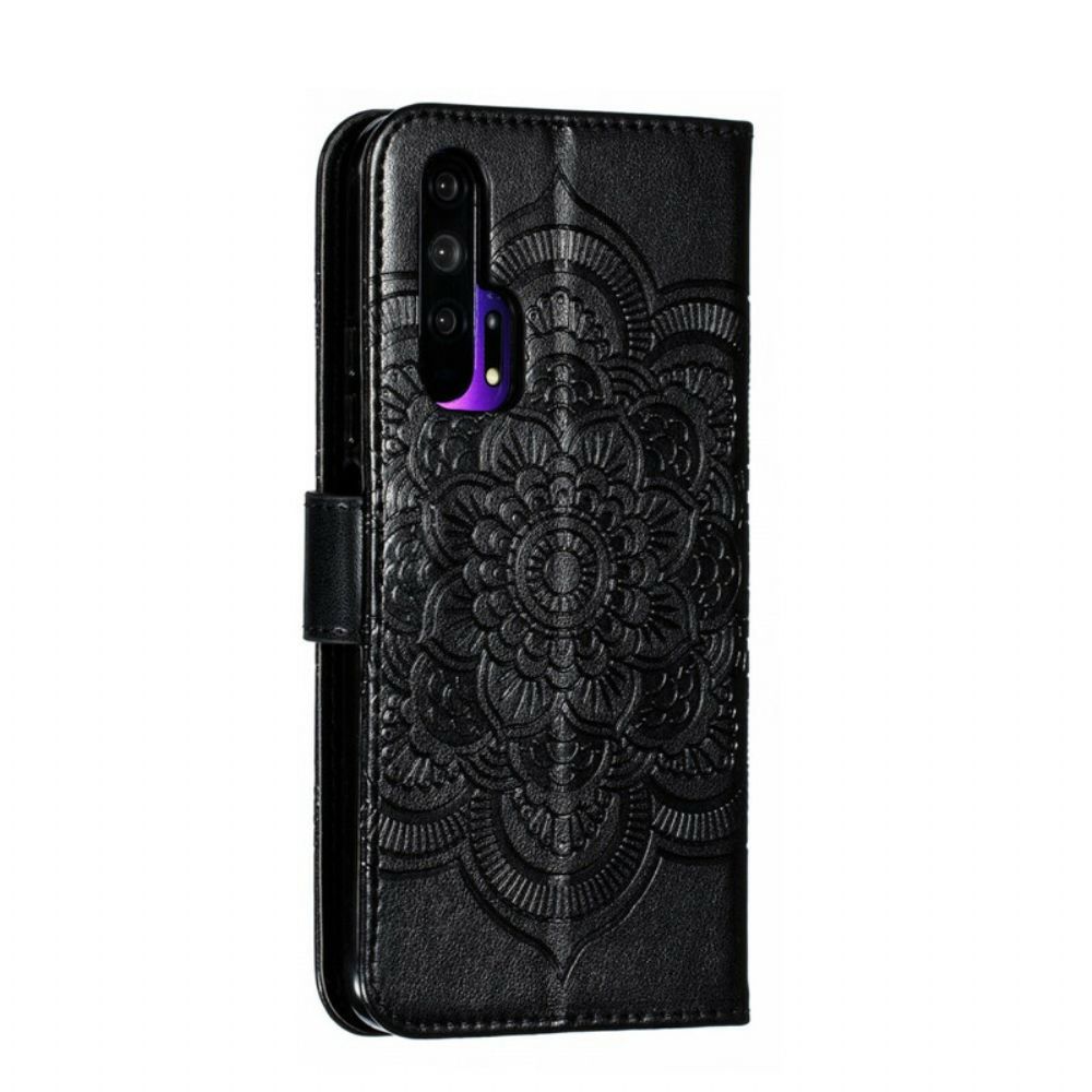 Leren Hoesje voor Honor 20 Pro Met Ketting Mandala Met Volledige Riem