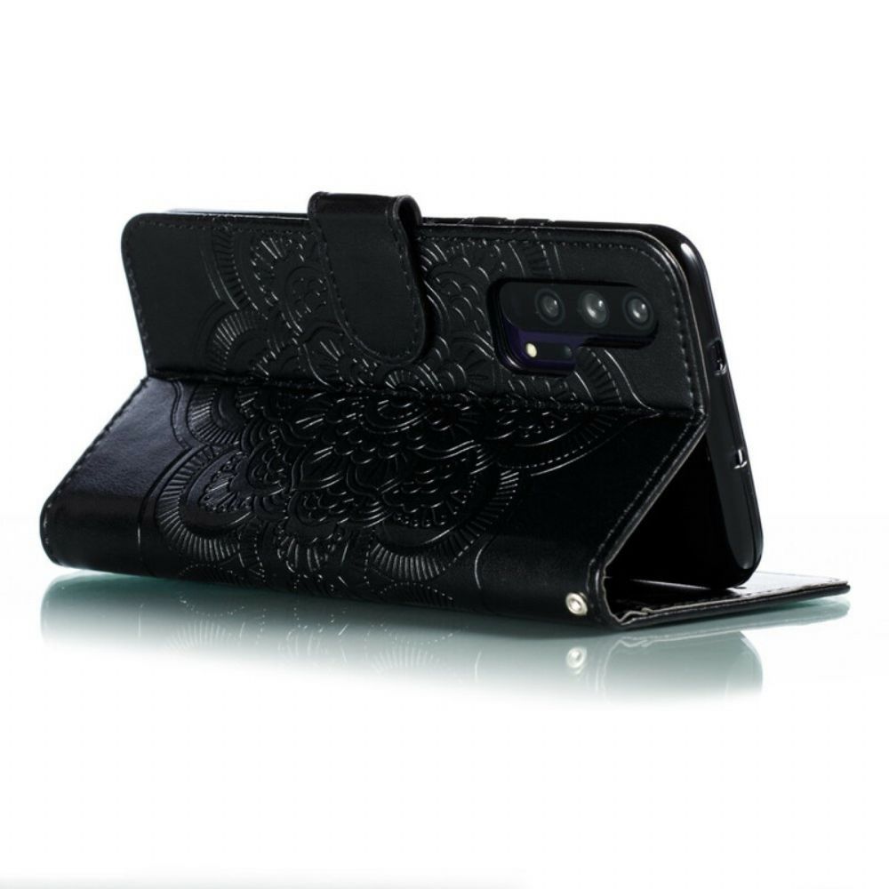 Leren Hoesje voor Honor 20 Pro Met Ketting Mandala Met Volledige Riem