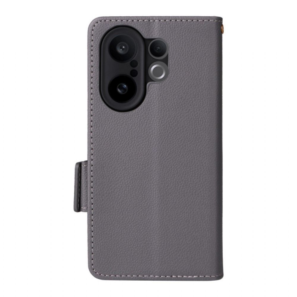 Bescherming Hoesje Vivo X200 Fe Imitatieleer Met Bandje