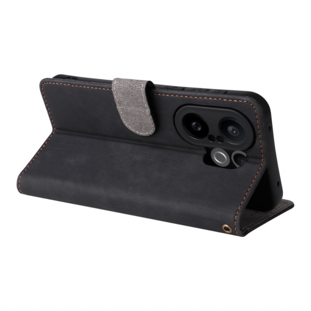 Leren Hoesje Vivo X200 Fe Suède-effect Bandje Bescherming Hoesje