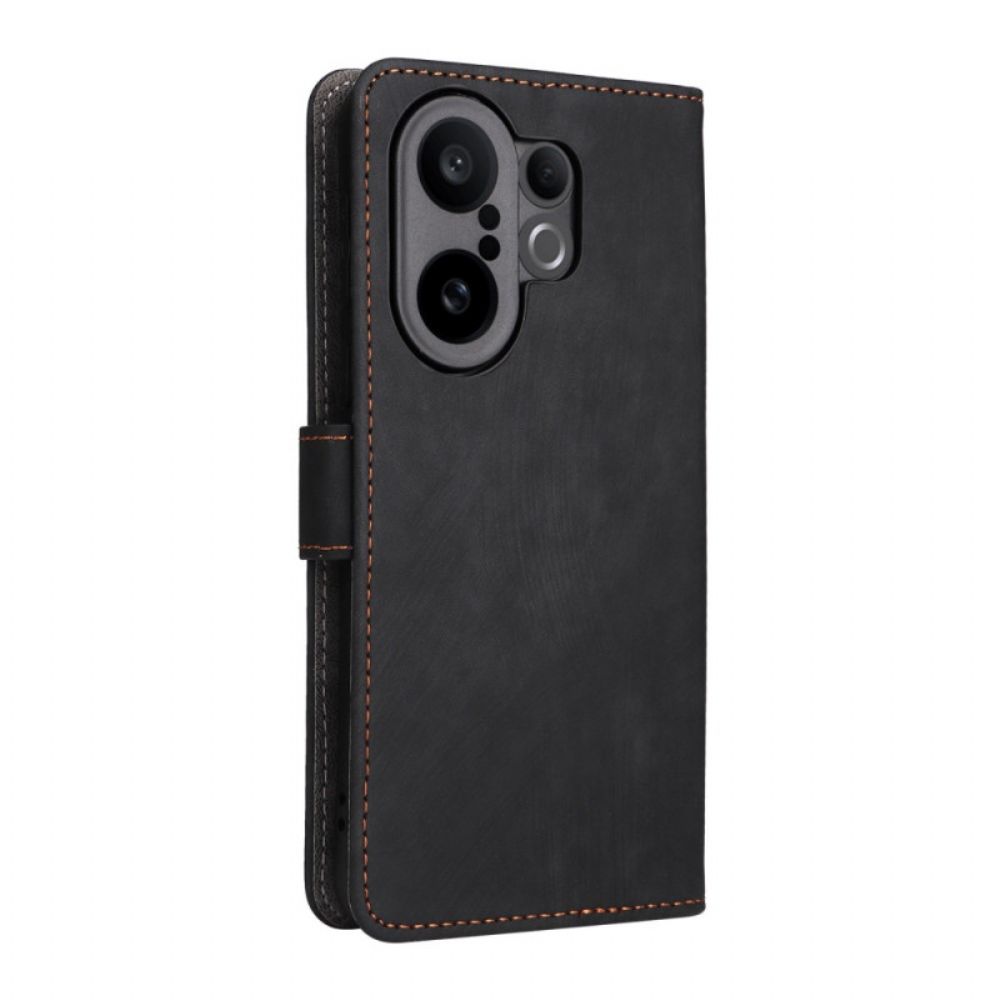 Leren Hoesje Vivo X200 Fe Suède-effect Bandje Bescherming Hoesje