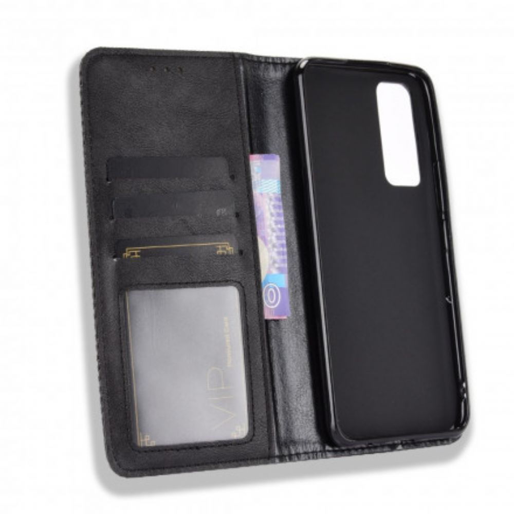 Bescherming Hoesje voor Vivo Y70 Folio-hoesje Vintage Gestileerd Leereffect