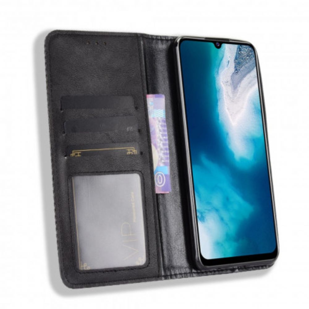 Bescherming Hoesje voor Vivo Y70 Folio-hoesje Vintage Gestileerd Leereffect
