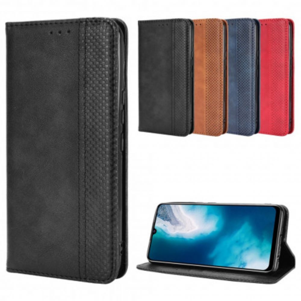 Bescherming Hoesje voor Vivo Y70 Folio-hoesje Vintage Gestileerd Leereffect