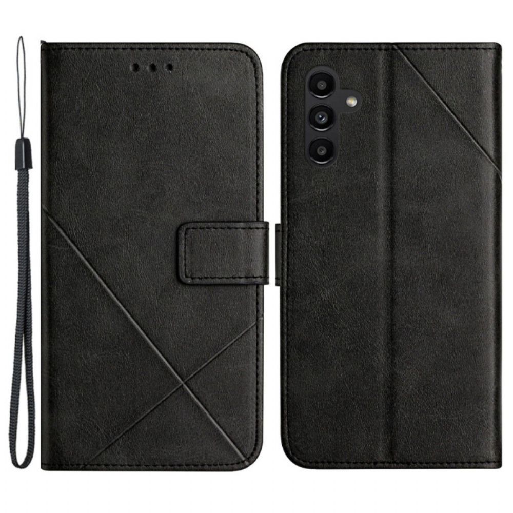 Folio-hoesje Samsung Galaxy A15 5g Effen Met Riemlijnen