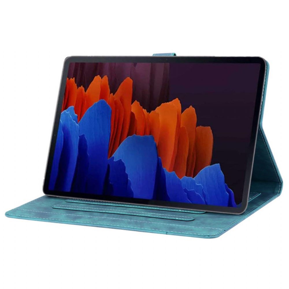 Flip Case Leren Samsung Galaxy Tab S11 Ultra Kattenscène Met Suède-effect