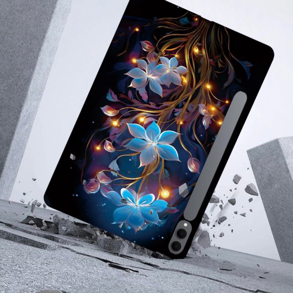 Hoesje Samsung Galaxy Tab S11 Ultra Blauwe Bloemen Bescherming Hoesje