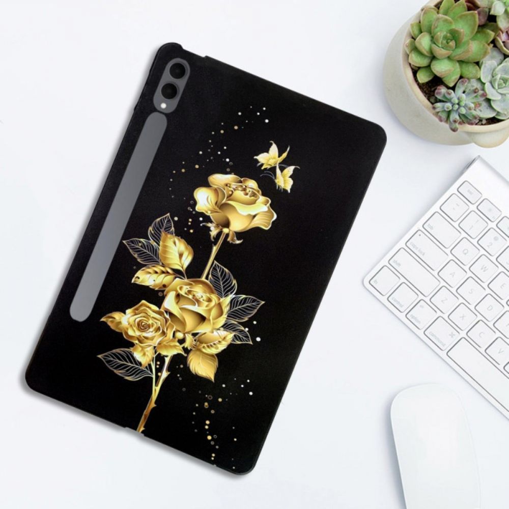 Hoesje Samsung Galaxy Tab S11 Ultra Vlinders En Gouden Rozen