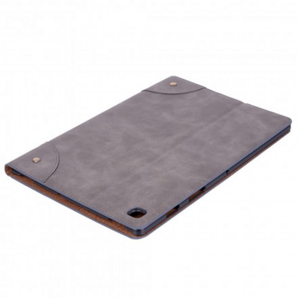 Case voor Samsung Galaxy Tab A7 Vintage Kunstleer Klinknagels