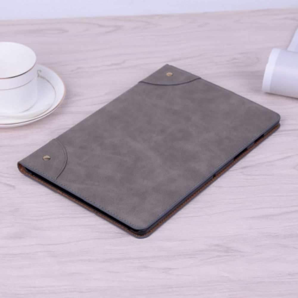 Case voor Samsung Galaxy Tab A7 Vintage Kunstleer Klinknagels