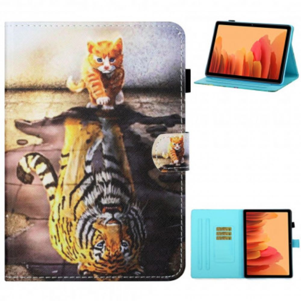 Leren Hoesje voor Samsung Galaxy Tab A7 Kittenkunst