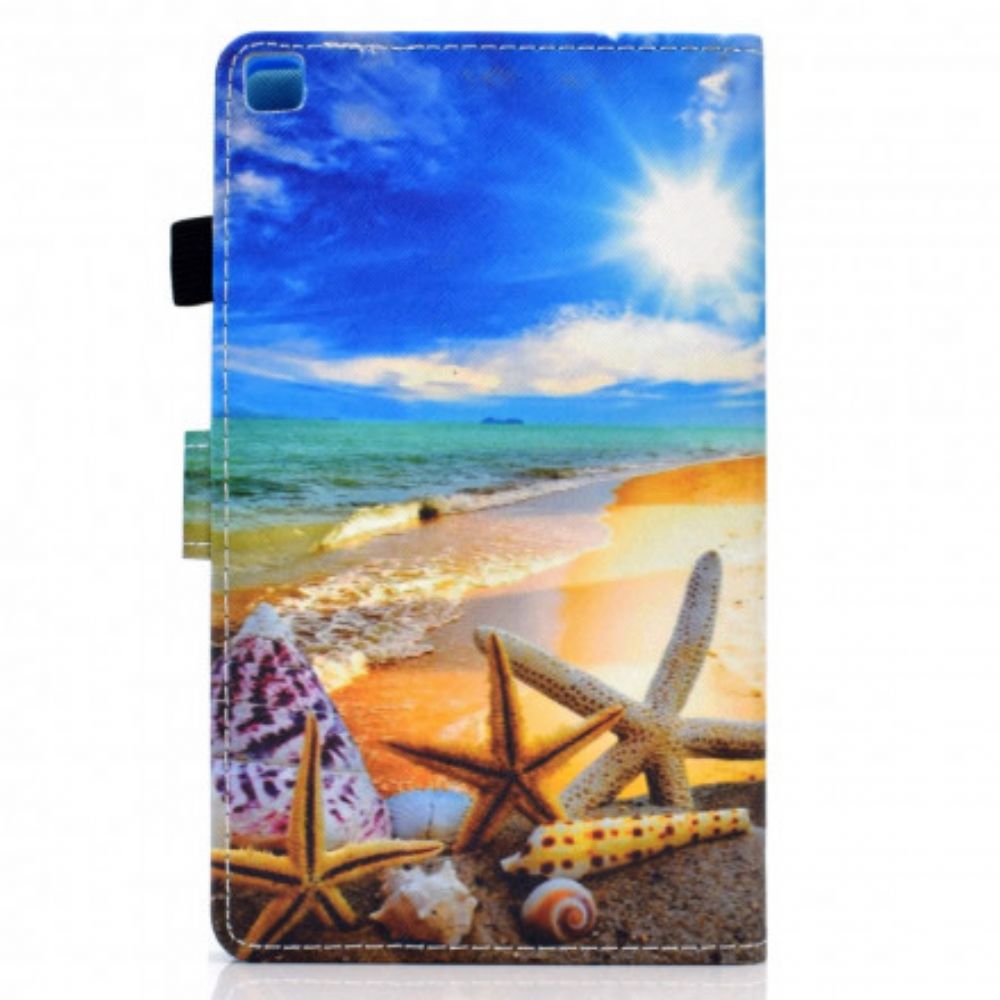 Leren Hoesje voor Samsung Galaxy Tab A7 Leuk Strand