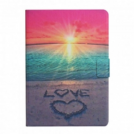 Leren Hoesje voor Samsung Galaxy Tab A7 Zonsondergang Liefde