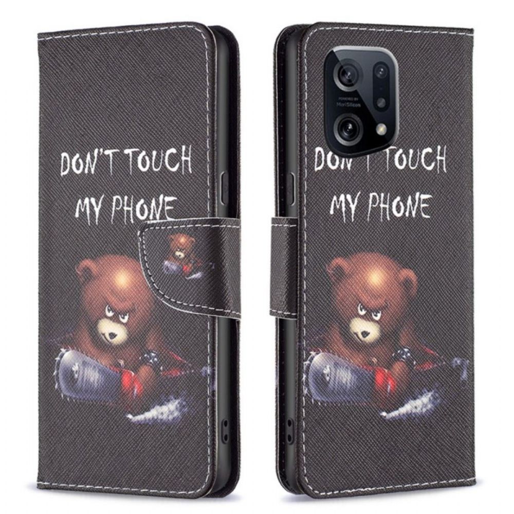 Flip Case voor Oppo Find X5 Gevaarlijke Beer