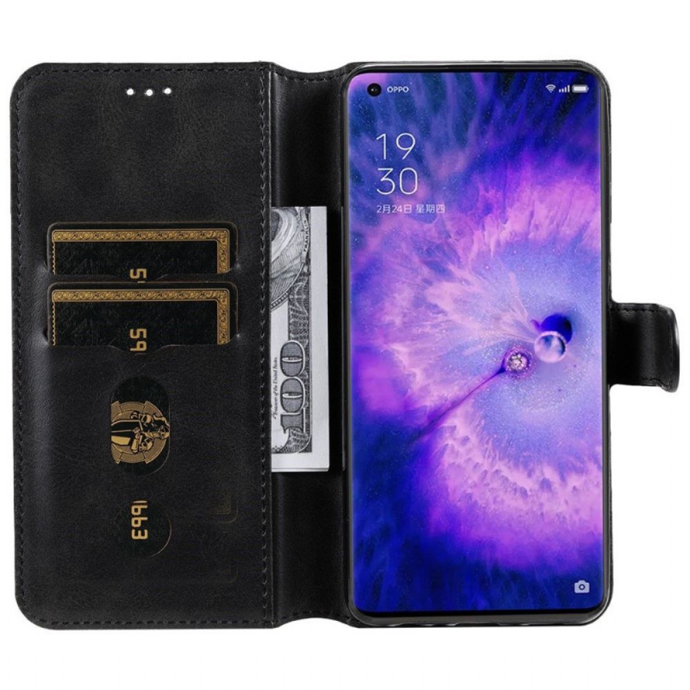 Flip Case voor Oppo Find X5 Leerstijl