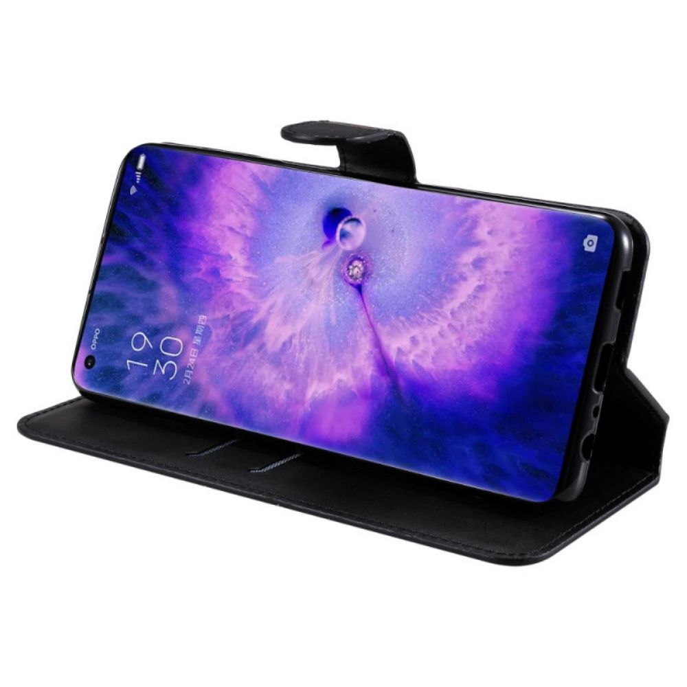 Flip Case voor Oppo Find X5 Leerstijl