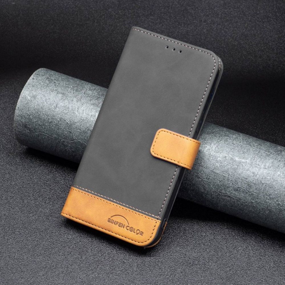 Folio-hoesje voor Oppo Find X5 Tweekleurig Imitatieleer Binfen Kleur