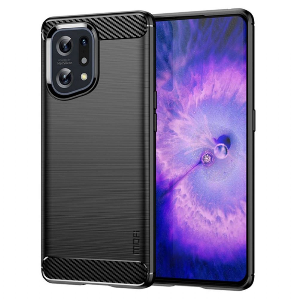 Hoesje voor Oppo Find X5 Mofi Geborstelde Koolstofvezel