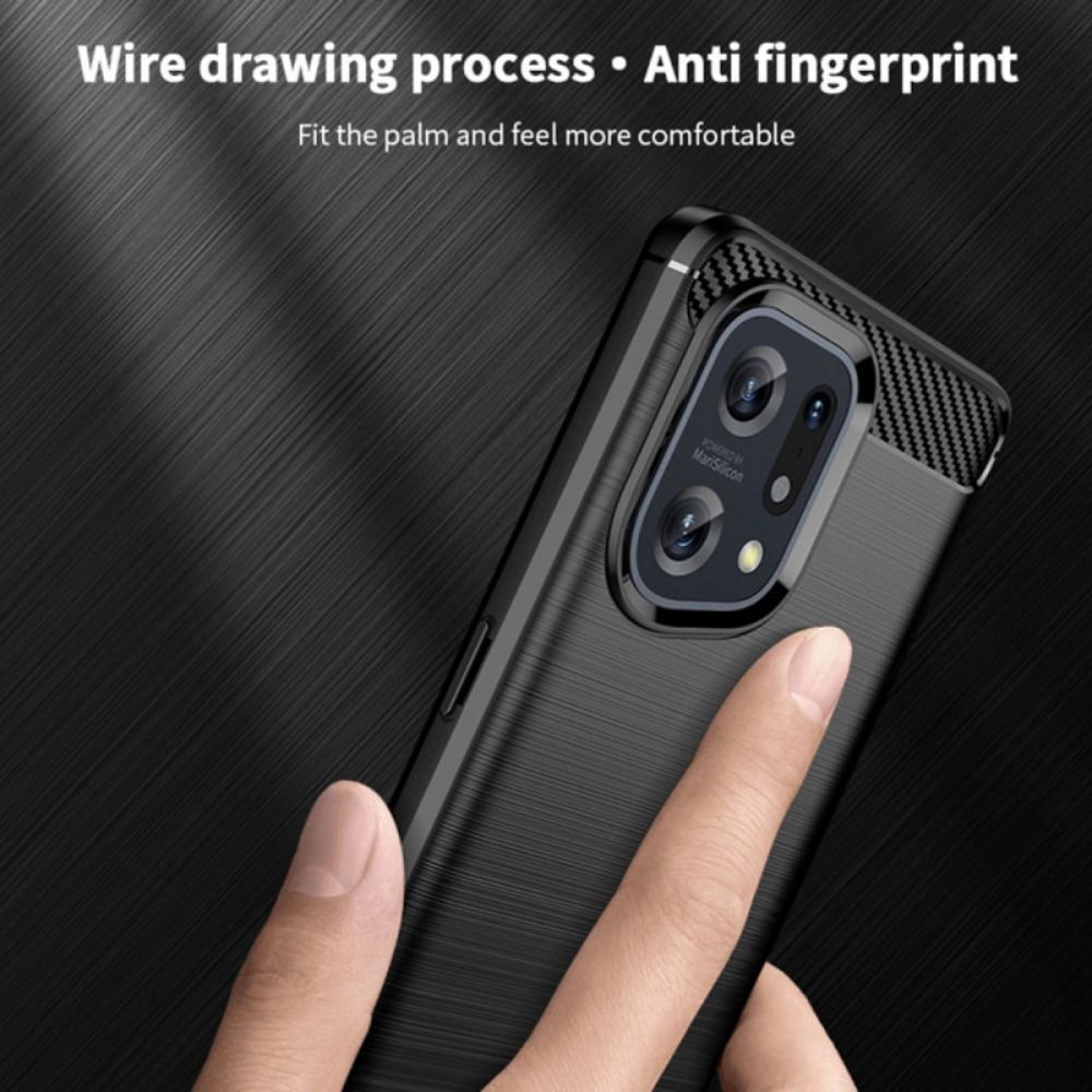 Hoesje voor Oppo Find X5 Mofi Geborstelde Koolstofvezel