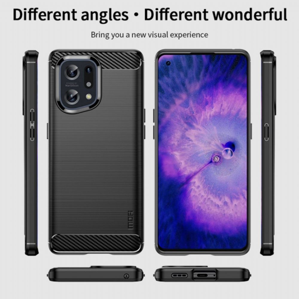 Hoesje voor Oppo Find X5 Mofi Geborstelde Koolstofvezel