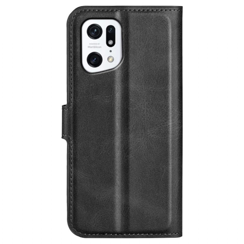 Leren Hoesje voor Oppo Find X5 Extreem Slank Leereffect