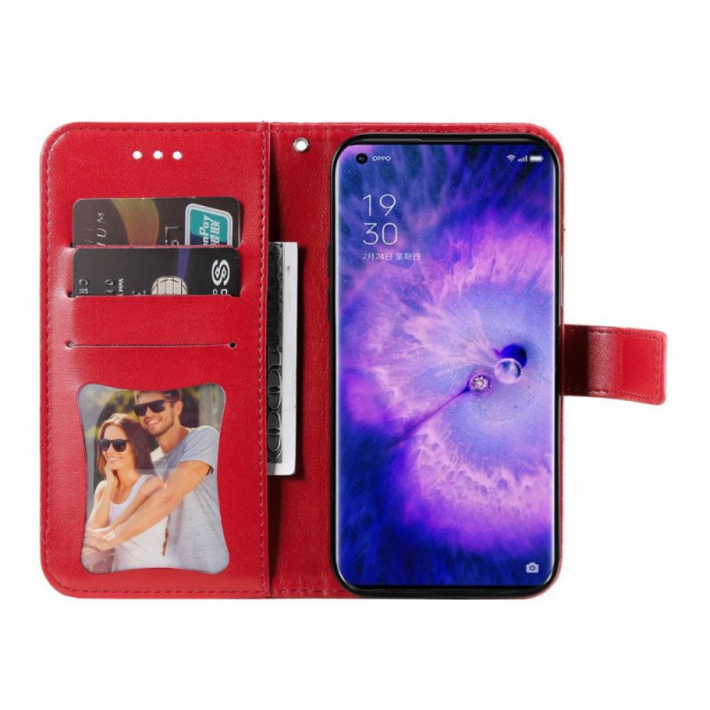 Leren Hoesje voor Oppo Find X5 Met Ketting Band Mandala