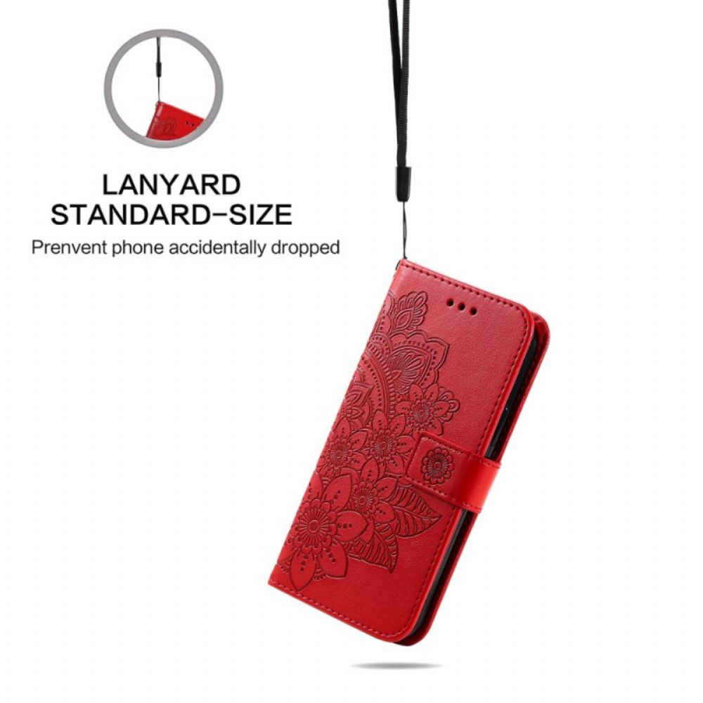 Leren Hoesje voor Oppo Find X5 Met Ketting Band Mandala