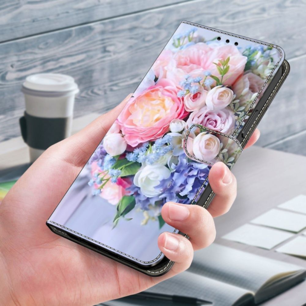 Leren Hoesje Honor X9b / Magic 6 Lite Kleurrijke Bloemen