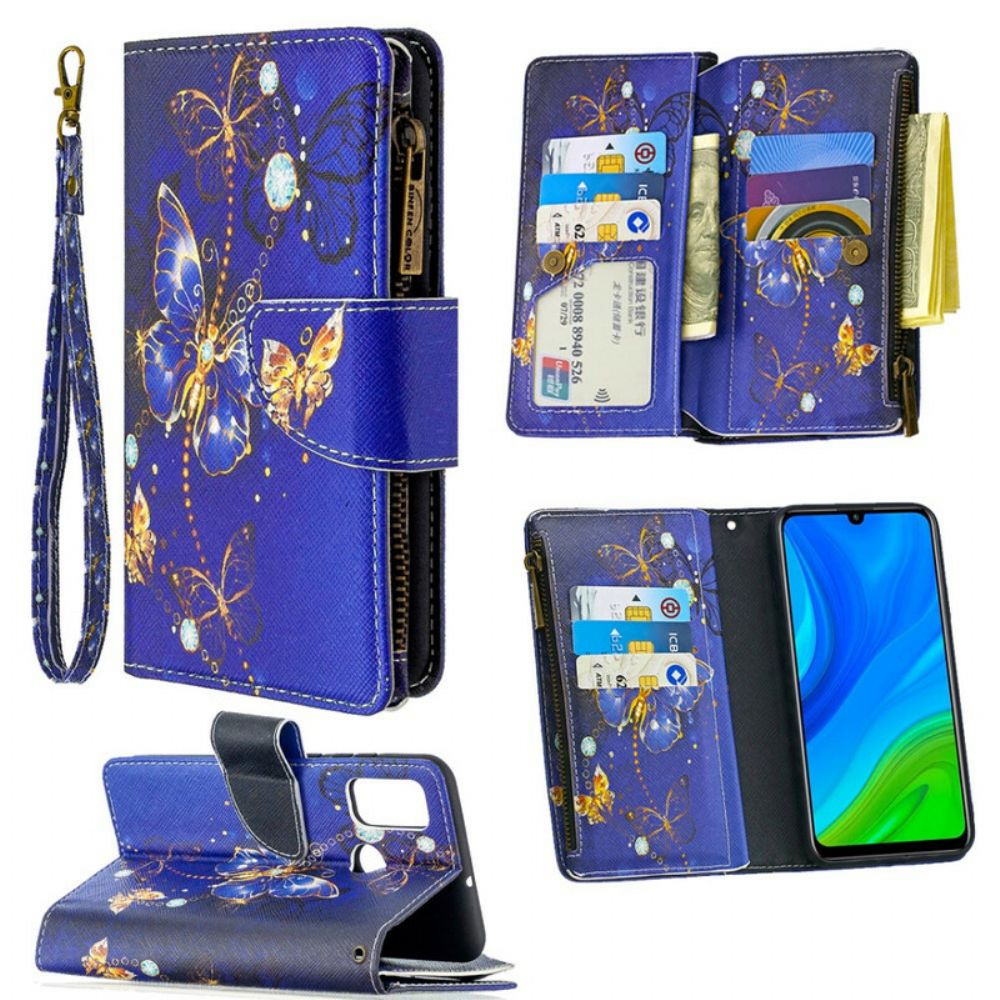 Folio-hoesje voor Huawei P Smart 2020 Vlinderszak Met Rits