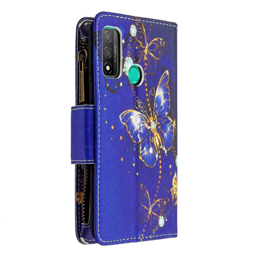 Folio-hoesje voor Huawei P Smart 2020 Vlinderszak Met Rits