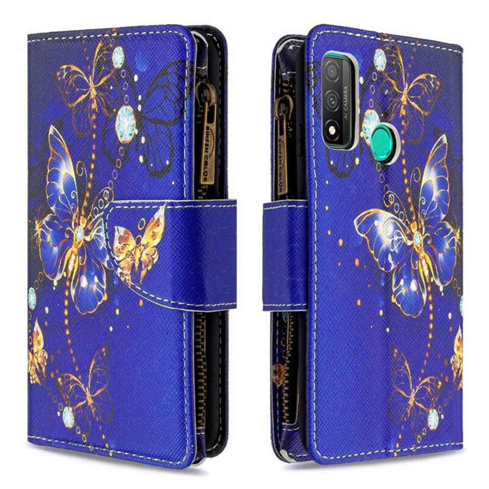 Folio-hoesje voor Huawei P Smart 2020 Vlinderszak Met Rits