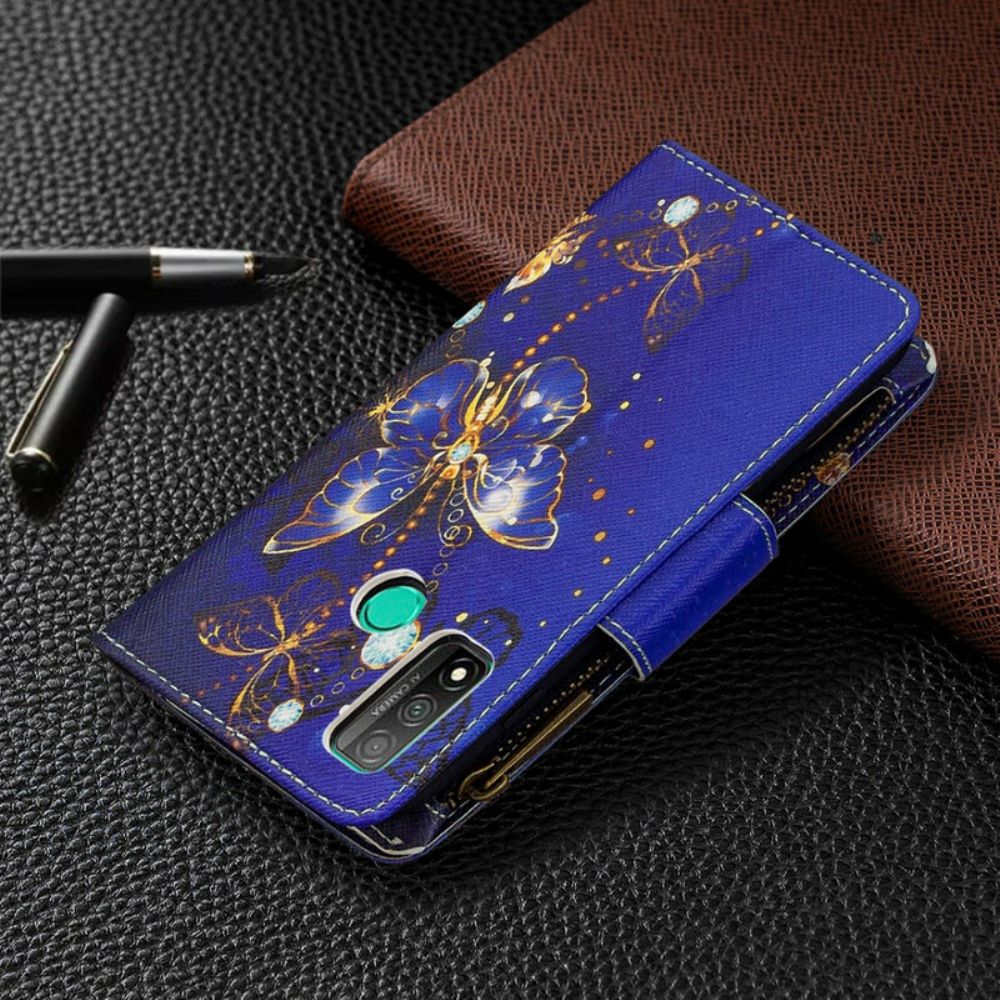 Folio-hoesje voor Huawei P Smart 2020 Vlinderszak Met Rits